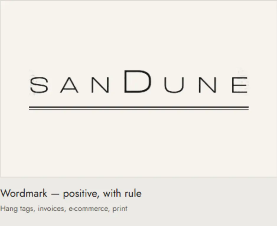 SanDune positive wordmark with rule